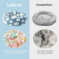 LE SURE Shown on TV Donut Dog Bed Medium Size Dog - Round Cat Beds Indoor as Bed Gift for Calming with Washable Cover, Cute Home Decor Bed with Jacquard Shaggy Plush & Anti Slip Bottom, 30 Inch, Blue
