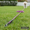 BTINESFUL 8ft 15ft 20ft 30ft Reflective Small Tie Out for Dogs up to 35 Pounds, 1/4-in Rope Long Dog Tie Downs for Yard, Lightweight Outside Training Tether for Dogs Puppies Cats (8ft x 1/4", Purple)