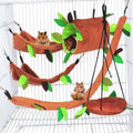 Hamiledyi 5PCS Hamster Hammock Sugar Glider Hammock Set Sugar Glider Cage Accessories Toys Small Animals Hanging Bed Hid