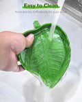 Pawfly 2 Pcs Leaf Reptile Water Dish, Reptile Water Bowl, Tortoise Habitat Accessories, Bearded Dragon Water Bowl, Pet F