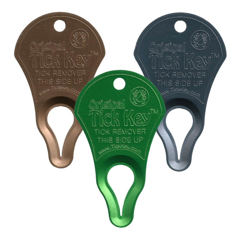 The Original Tick Key -Tick Detaching Device - Portable, Safe and Highly Effective Tick Detaching Tool - 3 Pack (Earth)