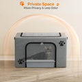 Hidden Cat Litter Box Enclosure with Cat Bed, Foldable Fabric Cat House