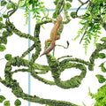 QUOZUO Bearded Dragon Tank Accessories, Terrarium Hanging Plant Vines Artificial Leaves Reptile Hide, Bridge Jungle Clim