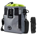 SunGrow Dog Travel Pouch, Training Bag for Treats, Kibbles, Toys & Accessories, Gray, Multiwear and Weather-Proof, 1 Pouch with Adjustable Shoulder Strap and Waist Belt