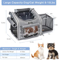Dog Bike Basket, Expandable Soft-Sided Pet Carrier Backpack with 4 Open Doors, 4 Mesh Windows for Small Dog Cat Puppies-