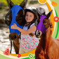 Frienda 4 Pcs Horse Fly Mask with Ear, Medium, Purple, Blue, Pink, Black