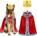 GOYOSWA Dog King Costume, Dog Halloween Costumes King Cloak Crown Set Funny King Prince Costume for Small Medium Large D