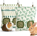 Rabbit Hay Bag 2 Pack - 2 Holes Hanging Bunny Hay Feeder Holder