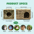 BWOGUE Extra Large Grass House for Rabbits, Crafted Natural Grass Hideaway