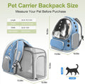 Cawypety Expandable Cat Backpack,Cat Bubble Backpack Carrier for Carrying Cats, Pets and Small Dogs,Airline-Approved,Designed for Travel, Hiking, Walking,Car （Blue