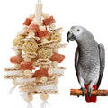 kencunay Bird Toys that is 17.5 Inches in Length, Parrot Toy Designed for Chewing Features Natural Corn cob and Loofah Slices, Can Be Hung in Large and Medium-Sized Parrot Cages