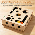 Cat Scratch Puzzle Enrichment Box with Bell Ball, Large Cat Nail File Enrichment Box with Sandpaper Liner, Stress-Free A