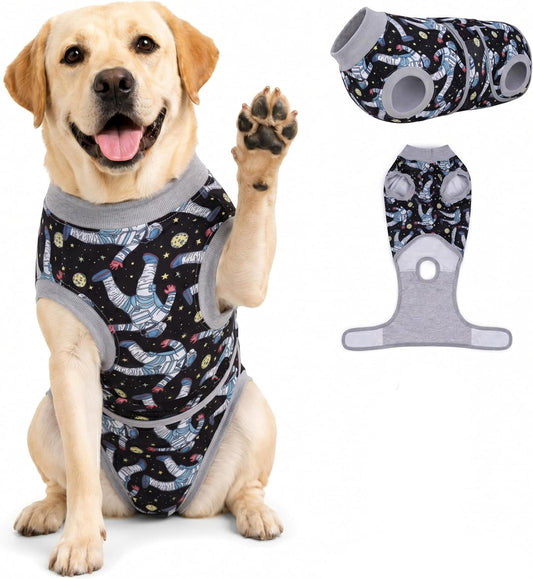 PetWarm Dog Surgery Recovery Suit, Recovery Suit for Dogs, Cosmic, Grey, L