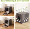 Outdoor Cat House Weatherproof, Resin Cat Houses for Outdoor Indoor Cats, Cat Box Enclosure, Cat Bed Easy to Assemble & 