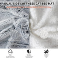 Self Warming Cat Bed for Indoor Cats, Soft Faux Rabbit Fur Mat