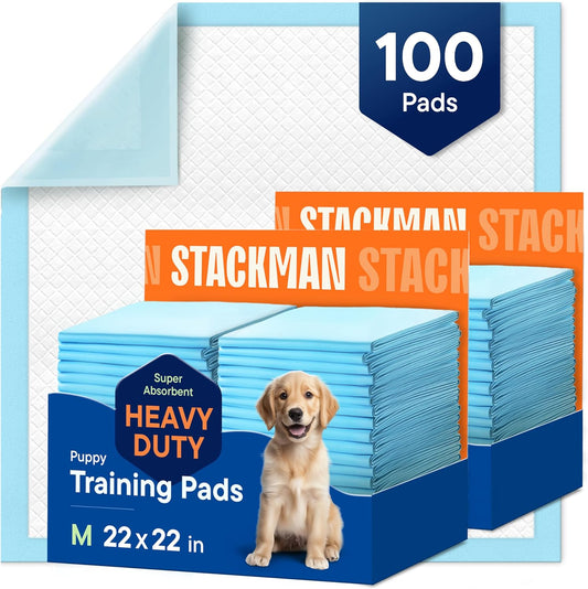 Puppy Pads Pet Pee Pads for Dogs & Puppy Training - 100 Count - Potty Pads for Dogs 22" x 22" Leak-Proof Dog Pee Pads - Quick-Dry Surface - Heavy Duty Absorbent Disposable Dog Wee Pad Bulk Pack