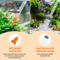 Yaubay 132GPH Manual Aquarium Gravel Cleaner, Fish Tank Siphon Vacuum Cleaner with Adjustable Water Flow for Cleaning Di
