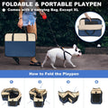 Aivituvin Dog Playpen, Foldable Pet Play Pens with Carrying Bag for Cat, Puppies, Rabbits, Portable Dog Tent Crates Cage for Travel Camping Indoor Outdoor, Removable Shade Cover, Blue S