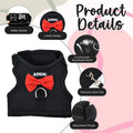 AIITLE Breathable Bunny Harness and Leash Set with Cute Bow, Black S