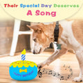 FurtasticFinds Dog Birthday Cake Toy 5.9", Larger Plush Dog Gift with Electronic Music Box, Plays Happy Birthday Song & Puppy Bark Melody, Party Decoration for All Breeds Dogs, Blue