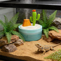 Reptile Fogger, 320ML USB Plastic Cartoon Cactus Humidifier with Lampion, Mister for Reptile Tank, Terrarium Accessories