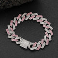 Pink Dog Necklace,Rhinestone Dog Chain Necklace Bling Diamond Cuban Link Dog chainCollars Glitter Puppy Necklace for Dog