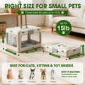Collapsible Small Dog Crate, Hard-Sided Foldable Cat Carrier