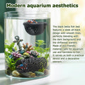 Amabro 4Pcs Betta Fish Hammock Tunnel Set Float Cave Leaf Pads Suction Cups