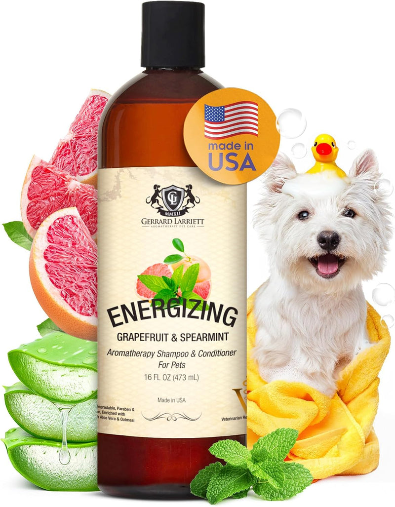 Dog Shampoo and Conditioner Energizing Grapefruit & Spearmint 16 Oz Dog Shampoo Itchy Skin Relief Aromatherapy Dog Shamp