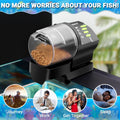 Ycozy Automatic Fish Feeder for Aquarium Auto Food Dispenser with Timer for Small Tank, Aquariums - Battery/Plug-in Powe