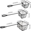 Lpraer 4in 5in 6in Aquarium Fish Net Green Fine Mesh Nylon Net Collection with 11" Long Handle Square Quick Catch Fish N