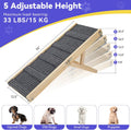 2026 Upgraded Dog Ramp for Couch, Foldable Small Dog Ramp for Sofa, 4 Adjustable Height from 13'' to 21", Portable Stable Pet Steps with Non-Slip Pad, Pet Ramps Use for Sofa Couch Stairs