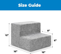 Best Pet Supplies Dog Stairs & Steps - Foam Steps for Small Dogs & Cats, Non-Slip Indoor Balanced Pet Step Support, Dog Ramp, No Assembly, Ash Gray Linen, 2-Step (12-inch Height)
