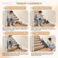 Adjustable Dog Ramp for Stairs with 3 Heights, Anti-Slip Small Dog Ramp for Indoor & Outdoor, Solid Wood Pet Steps for S