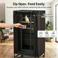 Hoartsardeo Universal Bird Cage Cover,Good Night Bird Cage Cover Good Night Blackout Breathable Cover with Zipper Panel for Parrot Parakeet Cockatiel Cages, Washable & Durable (33L x 23Wx 41H Inches)