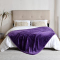Yaning Waterproof Blanket for Bed Couch Sofa, Soft Liquid Pee Proof Pet Blanket for Dog Puppy Cat, Reversible Sherpa Fleece Furniture Protector (Dark Purple, 50x60 inches)
