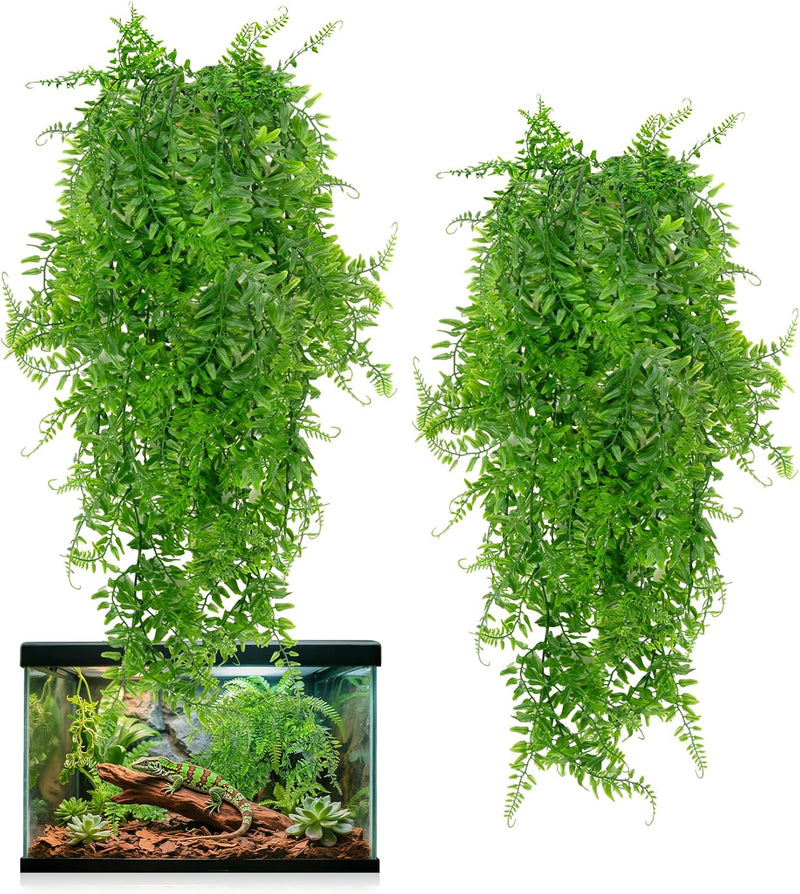 RAINFLOW 2PCS Fake Hanging Plants - Artificial Reptile Habitat Vines