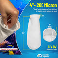 Aquatic Experts Felt Filter Socks – 4 Inch Ring Style, 200 Micron Aquarium Filter Sock for Sumps & Aquariums (4" x 14", 