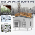 21.6"x17"x19.7" Large Plastic Heated Cat House for Outside in Winter, 100% Weatherproof & Insulated Outdoor Heated Cat H