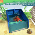 Hermit Crab Water Bowl with Climbing Ramp, Reptile Feeding Water Dish Tank Accessories, Suitable for Hermit Crab Bearded