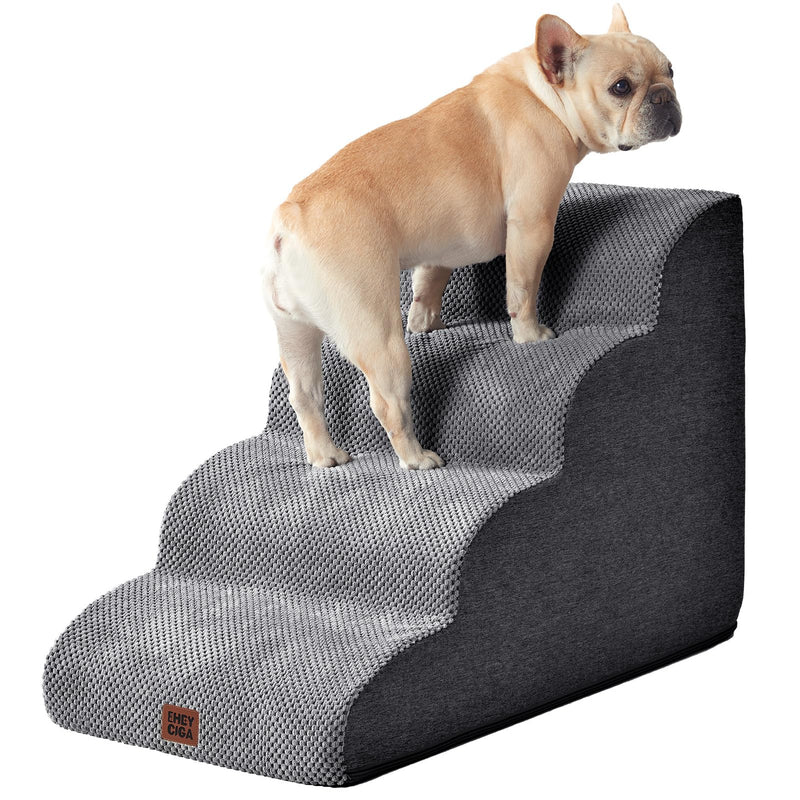 EHEYCIGA Curved Dog Stairs Ramp for High Beds 19.7