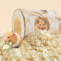 Natural Wooden Hamster Tunnels,Birch Wood Hamster Tube Guinea Pig Hollow Tree Hole Chew Toy Hideout Climbing Pet Cage Ac