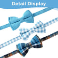 3pcs Bow Tie Cat Collar with Bells, Breakaway Bowtie Plaid Cat Collar, Soft Adjustable Bow Cats Collars for Kitten Puppy and Small Pets