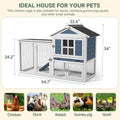 RUNSHED Wooden Rabbit Hutch, Waterproof Roof & Pull‑Out Cleaning Tray