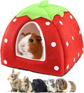 Mygeromon Guinea Pig Bed Rabbit Hideout Cuddle Cup (Strawberry Style)