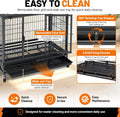 Homey Pet 31" Stackable Dog Crates, Two Tier Heavy Duty Dog Cage Kennel