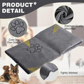 Chumia 4 Pack Dog Towels for Drying Large Microfiber Grooming Tools Absorbent Soft Bath Supplies with Embroidered Paw for Small Medium Pet Products(16 x 32 Inch,Gray)