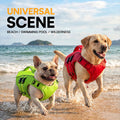 Queenmore Red Large Dog Life Vest for Swimming Boating, Adjustable Ripstop Dog Life Jacket with Superior Buoyancy and Rescue Handle