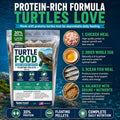 Suncoast Aquatic Turtle Food for Adult Turtles - Floating Pellets with 30% Protein, Calcium, Vitamin E, Omega-3 & Vitami