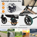 Medium Dog Stroller, Kenyone Pet Stroller for Medium Dogs Up to 55lbs, Lightweight Aluminum Frame, One Click Folding, Large Cat Stroller with No Zip Entry, Detachable Mesh, Multiple Pockets